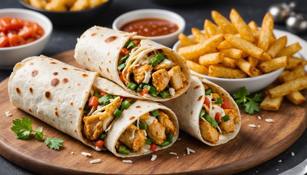 Savor the goodness of cheesy garlic chicken wraps today!